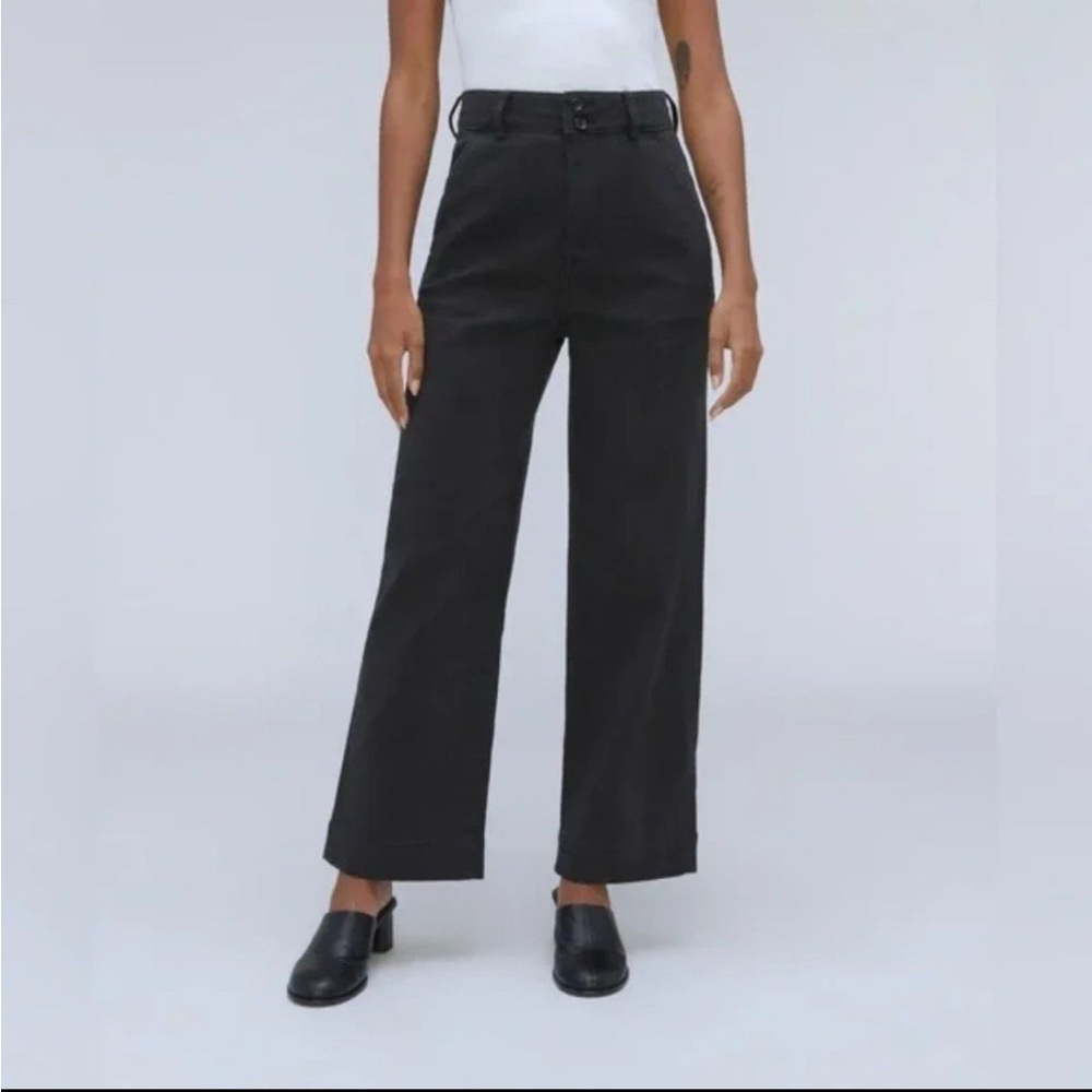 Everlane The Twill Wide Leg Pant, Size 8, NWT, Black